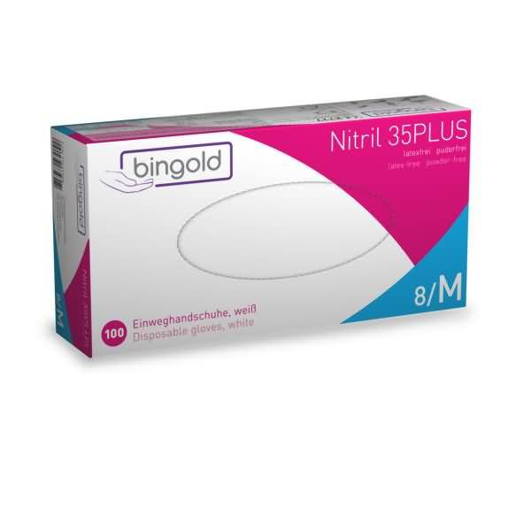 Einweghandschuh Nitril 35PLUS 634302 M weiß 100 Stück