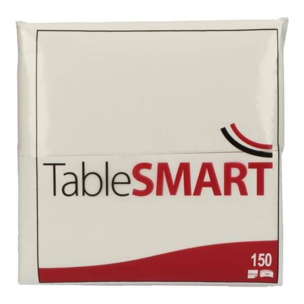 Serviette TableSMART 486012 33x33cm 3-lagig 1/8 Falz weiß 150 Stück