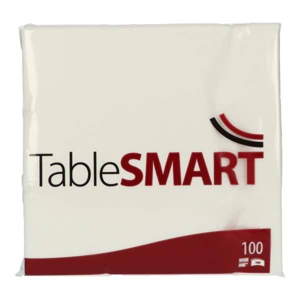 Serviette TableSMART 831103 33x33cm 2-lagig 1/4 Falz weiß 100 Stück