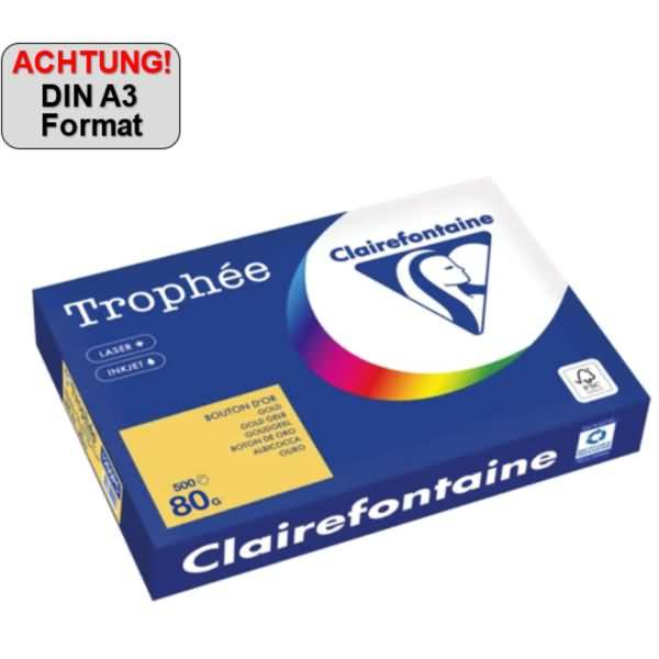 Kopierpapier 1255PC A3 80g goldgelb 500 Blatt