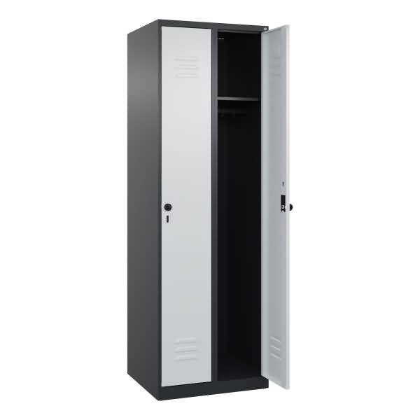 Spind Classic PLUS 2 Abteile 1850x600x500mm schwarzgrau/lichtgrau