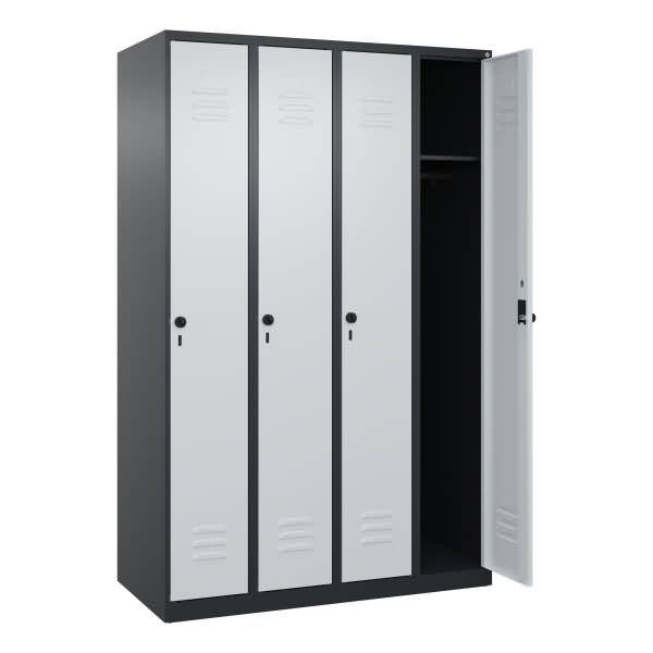 Spind Classic PLUS 4Abteile 1850x1200x500mm schwarzgrau/lichtgrau
