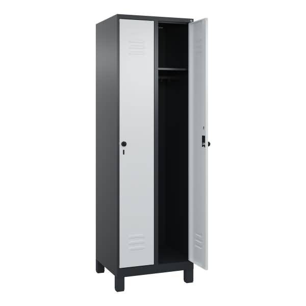 Spind Classic PLUS 2 Abteile 1950x600x500mm schwarzgrau/lichtgrau