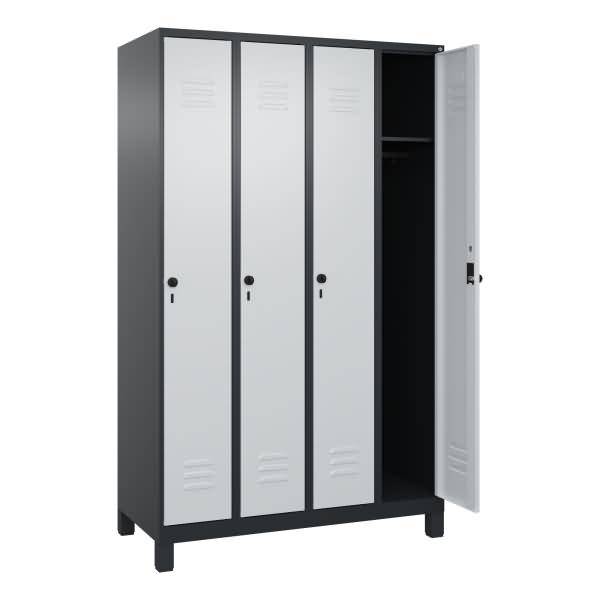 Spind Classic PLUS 4Abteile 1950x1200x500mm schwarzgrau/lichtgrau