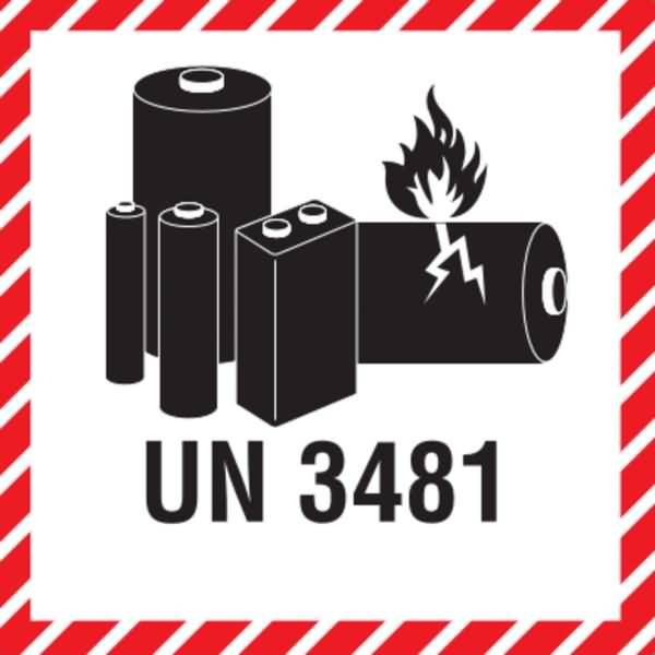 Versandetikett Batterie DR688S UN3481 100x100mm 1000 Stück