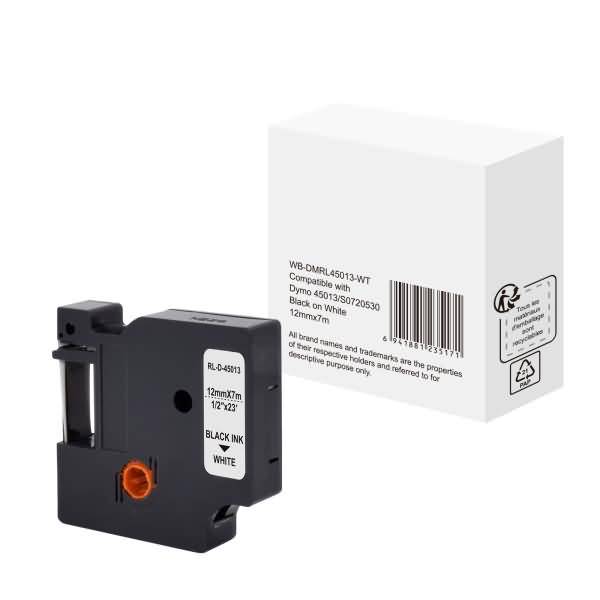 Schriftband wie Dymo S0720530 12mmx7m schwarz auf weiß