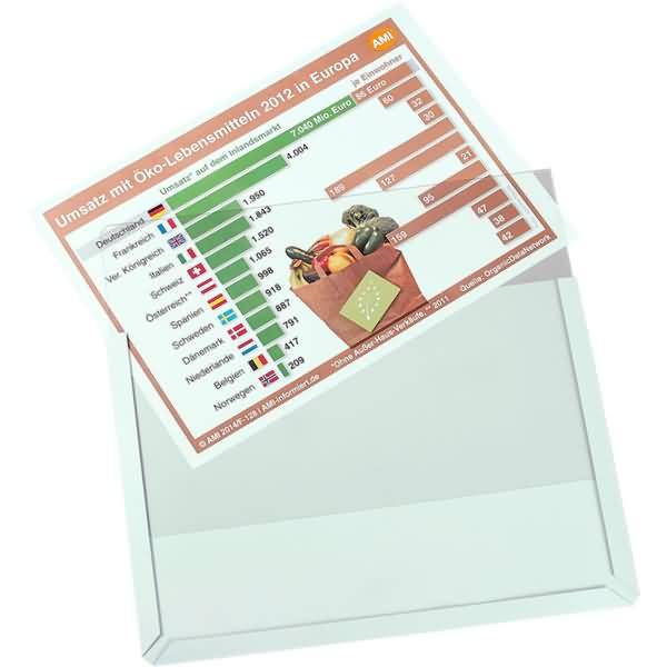Sichttasche Magnet 9218-01820-11 A4 quer grau 10 Stück