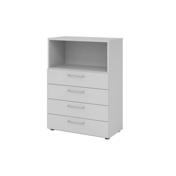 Regal 3OH 4 Schübe grau/grau