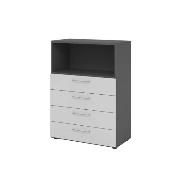 Regal 3OH 4 Schübe graphit/grau