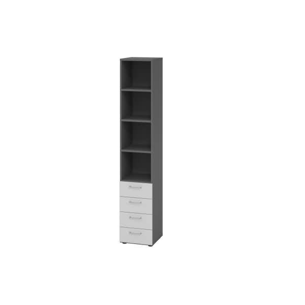 Regal 6OH 4 Schübe graphit/grau