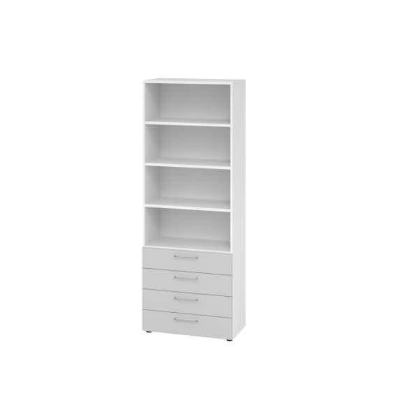 Regal 6OH 4 Schübe weiß/grau