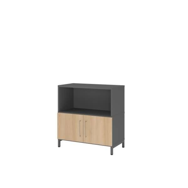Regal FlexWall Türen 2OH Sockel graphit/eiche