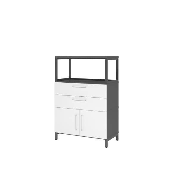 Kombischrank FlexWall 3OH 1offen Sockel graphit/weiß