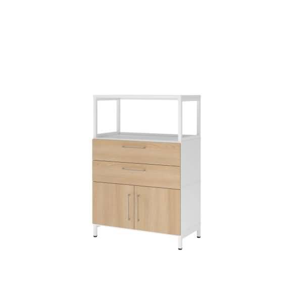 Kombischrank FlexWall 3OH 1offen Sockel weiß/eiche