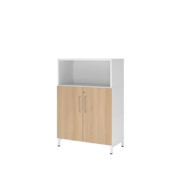 Regal FlexWall Türen 3OH Sockel weiß/eiche