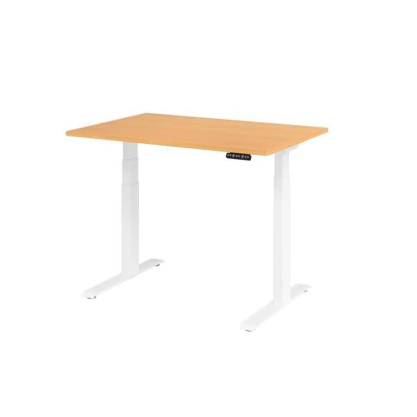 Schreibtisch el 120x80cm weiß/buche