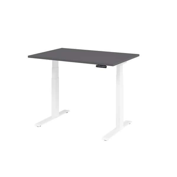 Schreibtisch el 120x80cm weiß/graphit