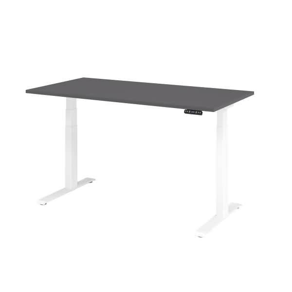 Schreibtisch el 160x80cm weiß/graphit