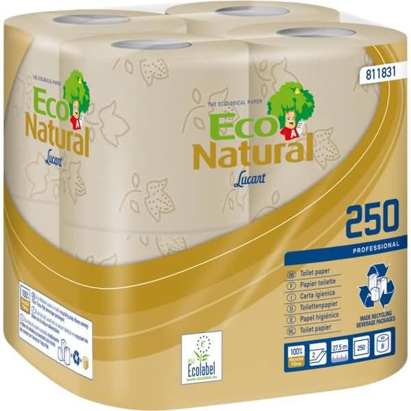 Eco Natural Toilettenpapier 811831 2-lagig 250 Blatt 64 Rollen