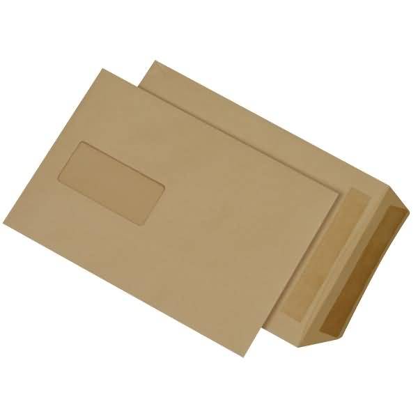 Versandtasche 30123602 B5 mit Fenster selbstklebend 90g braun 500 Stück