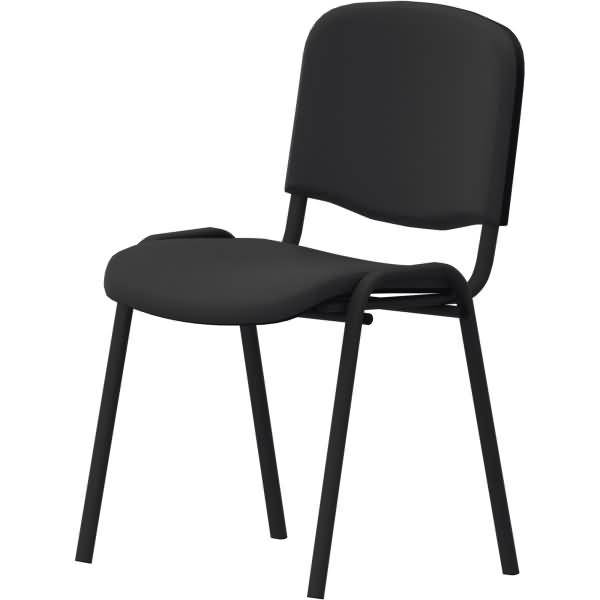 Besucherstuhl ISO 4L 4Fuß gepolstert schwarz/anthrazit