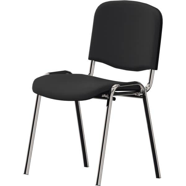 Besucherstuhl ISO 4L 4Fuß gepolstert chrom/schwarz