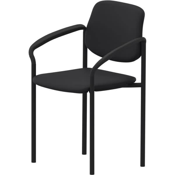 Besucherstuhl STYL ARM 4Fuß gepolstert schwarz/schwarz