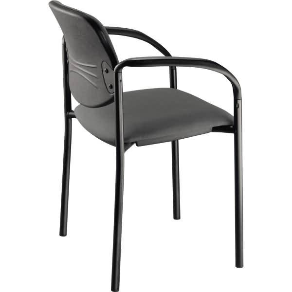 Besucherstuhl STYL ARM 4Fuß gepolstert schwarz/schwarz