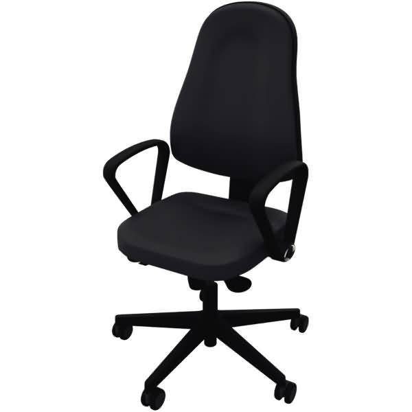 Bürodrehstuhl Bizzi Armlehne schwarz/schwarz