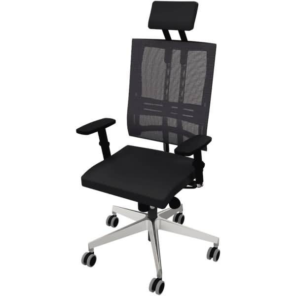 Bürodrehstuhl Net Motion Armlehne Kopfstütze aluminium/schwarz