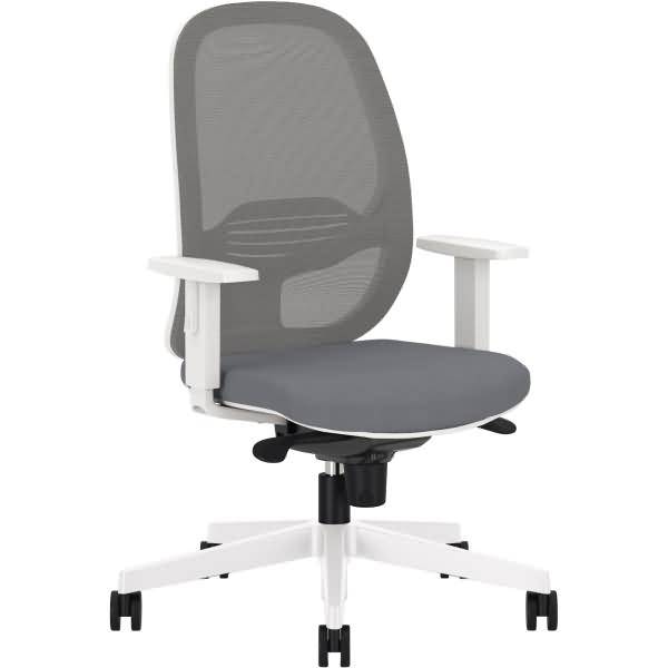 Bürodrehstuhl Eggy Armlehne weiß/grau