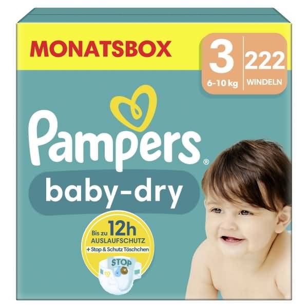 Windel Baby Dry 40785003 Gr.3 Midi 222 Stück
