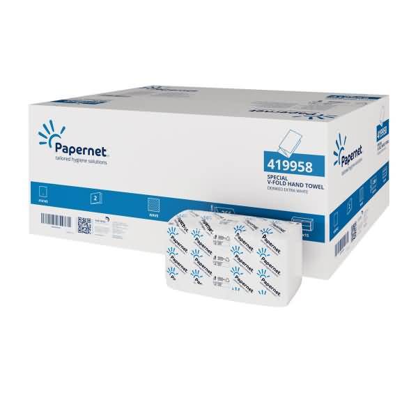 Papierhandtuch 419958 V-Falz 2-lagig weiß 24x23cm 15x266 Blatt