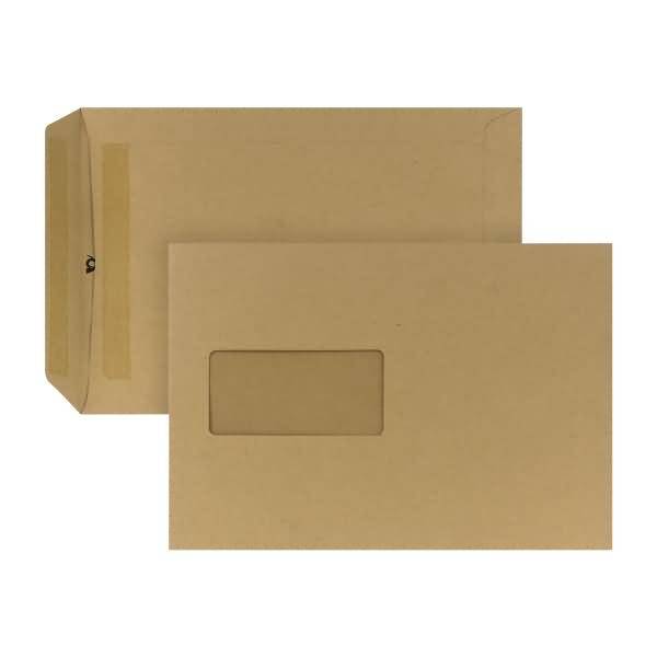 Versandtasche 05240336 C5 mit Fenster selbstklebend 90g braun 500 Stück