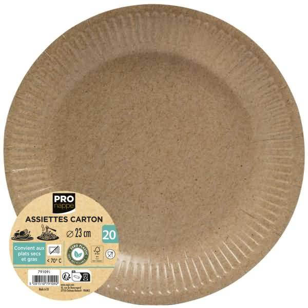 Pappteller 79109I 23cm braun 20 Stück