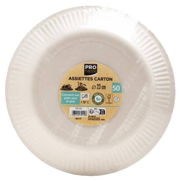 Pappteller 79110I 23cm weiß 50 Stück