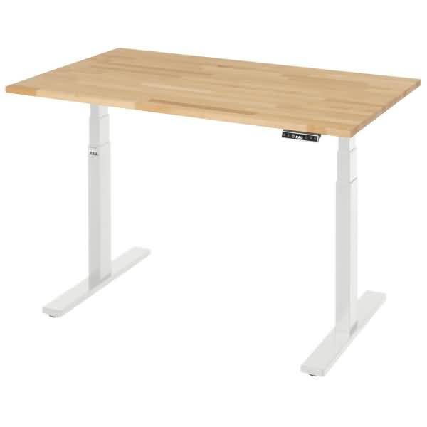 Schreibtisch adlatus 100 1250x800x650-1300 B-Platte lichtgrau