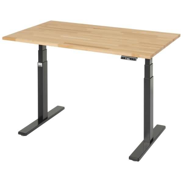 Schreibtisch adlatus 100 1250x800x650-1300 B-Platte schwarz