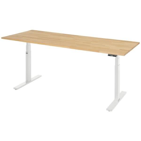 Schreibtisch adlatus 100 2000x800x650-1300 B-Platte lichtgrau