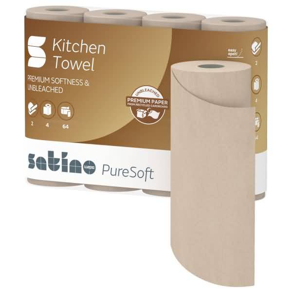 Küchenrolle PureSoft 161050 2-lagig 4x64 Blatt braun