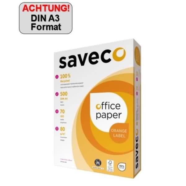 Saveco Kopierpapier Orange 100000006 A3 80g weiß 500 Blatt