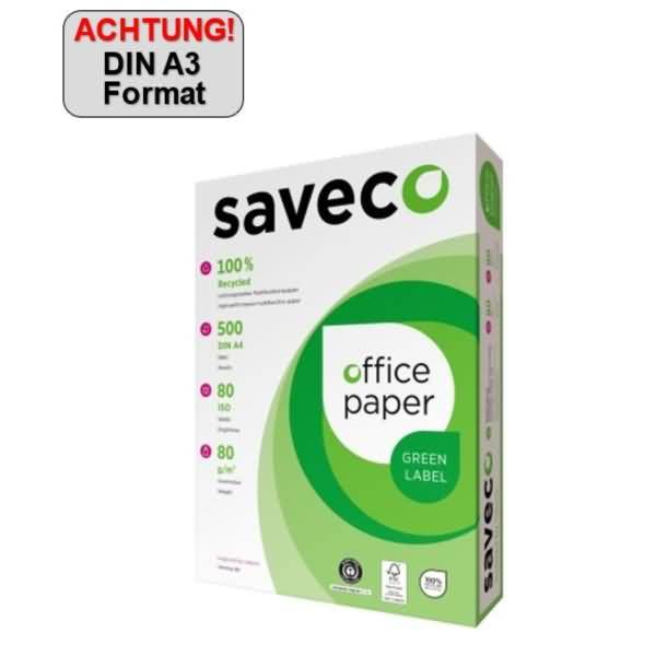 Saveco Kopierpapier Green Label 100000007 A3 80g ISO 80 500 Blatt