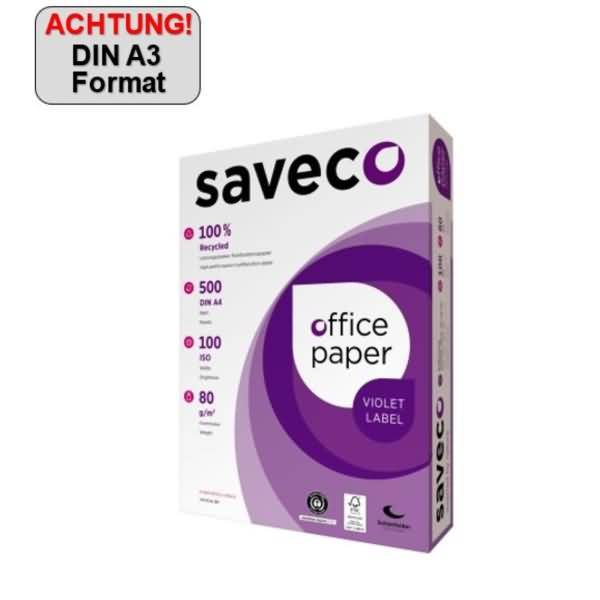 Saveco Kopierpapier Violet Label 100000008 A3 80g ISO 100 500 Blatt