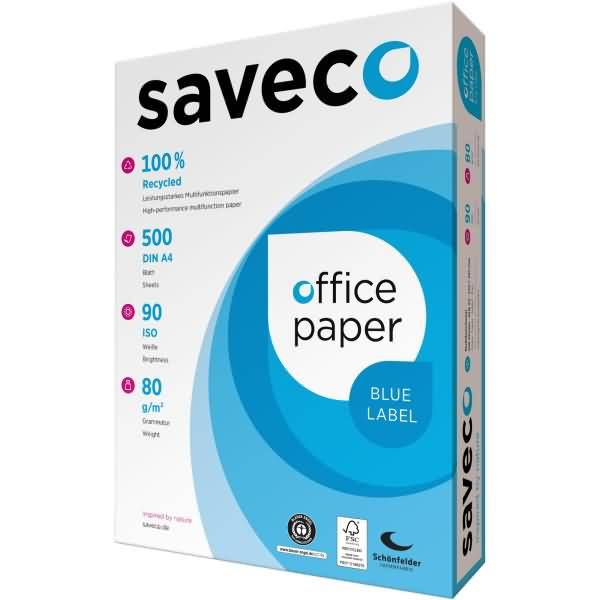 Saveco Kopierpapier Blue Label 100000009 A4 80g ISO 90 500 Blatt