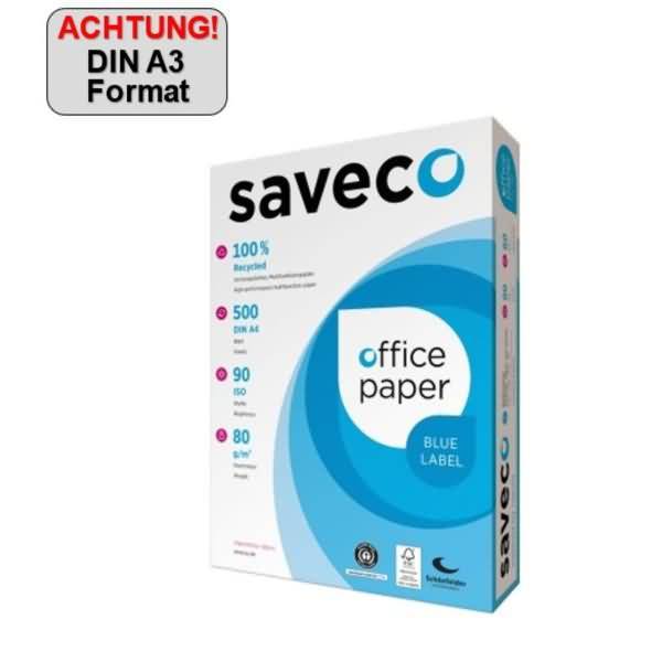 Saveco Kopierpapier Blue Label 100000010 A3 80g ISO 90 500 Blatt