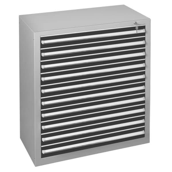 Schubladenblock 36318 110cm 10 Schübe lichtgrau/schwarz