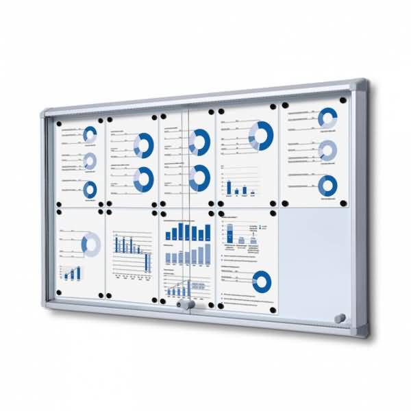 Schaukasten 10xA4 Schiebetür B1 silber