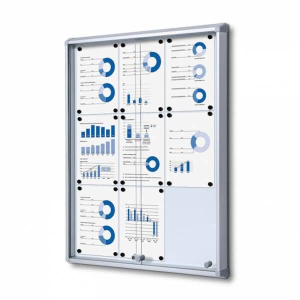 Schaukasten 9xA4 Schiebetür B1 silber