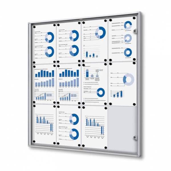 Schaukasten Economy 12xA4 silber