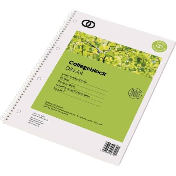 Collegeblock oeco 2366 RC A4 80 Blatt liniert